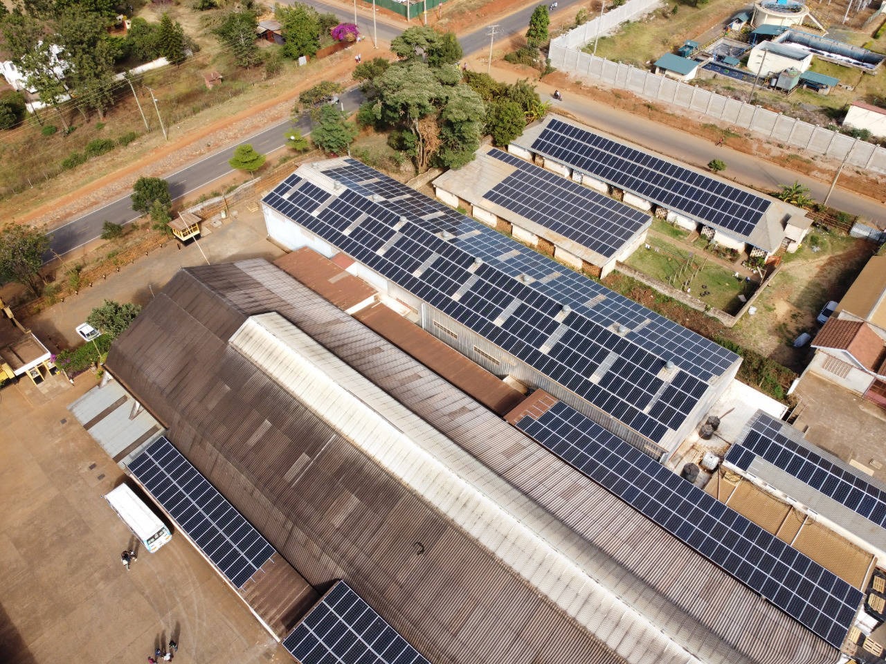 solar power plant at plastics factory